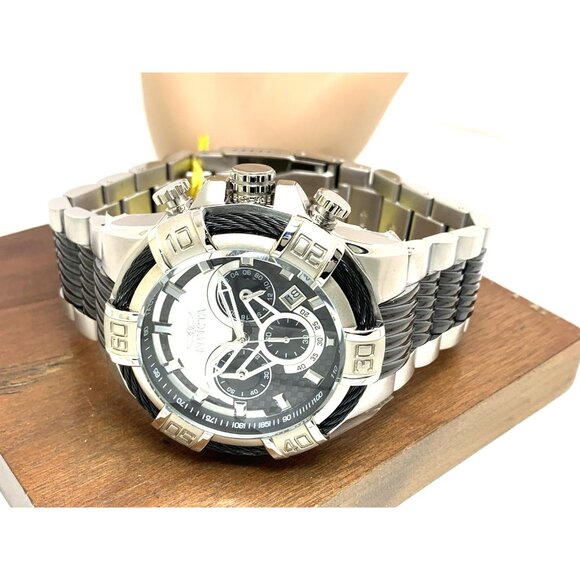 Invicta Men's Watch 29569 Bolt Quartz Chronograph Silver Black Stainless Steel - Picture 9 of 15
